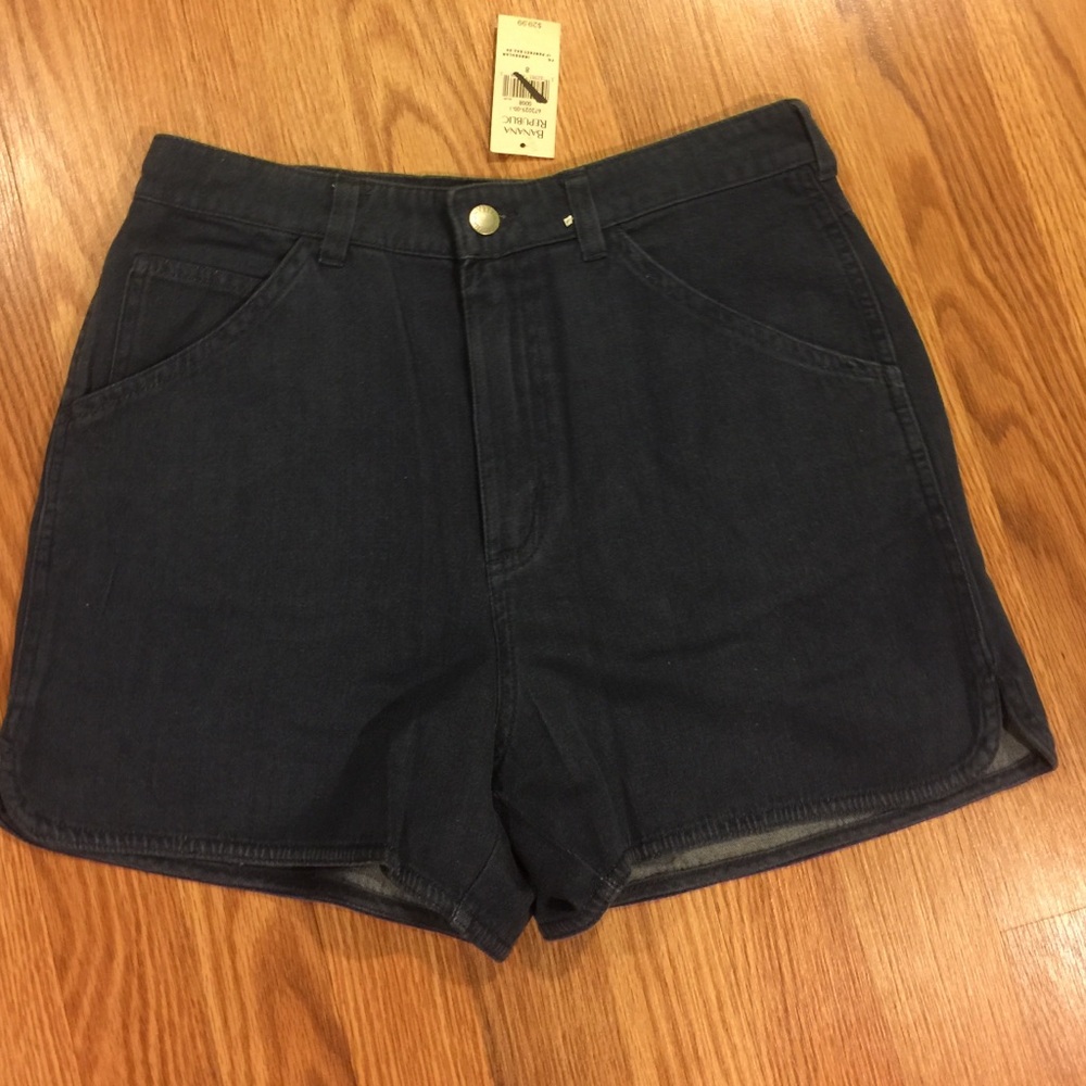 Banana Republic Black High-Waist Jean Shorts